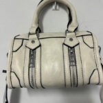 Bolso polipiel pequeño cremalleras blanco nuevo