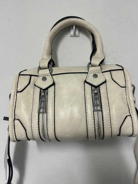 Bolso polipiel pequeño cremalleras blanco nuevo