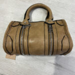 Bolso polipiel pequeño cremalleras beige nuevo
