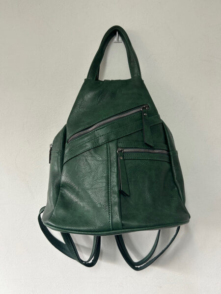 Mochila polipiel verde nueva