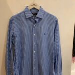 Camisa de rayas azules y blancas de Polo Ralph Lauren talla 16