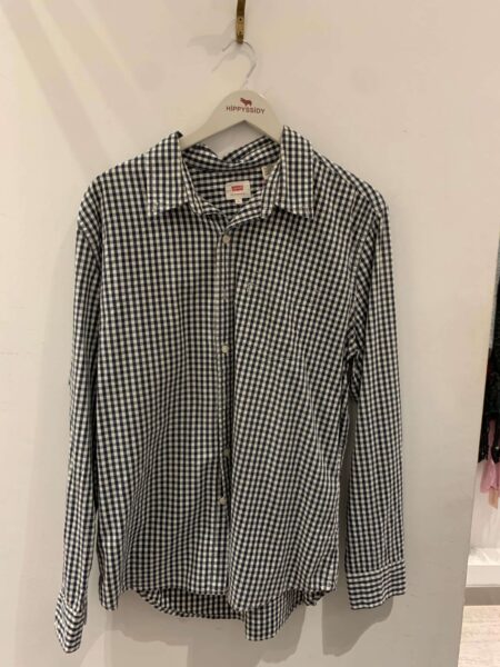 Camisa de cuadritos blancos y azules Levis talla XL