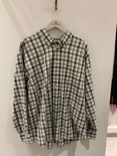 Camisa de cuadros marrones y verdes Pedro Del Hierro talla XXL