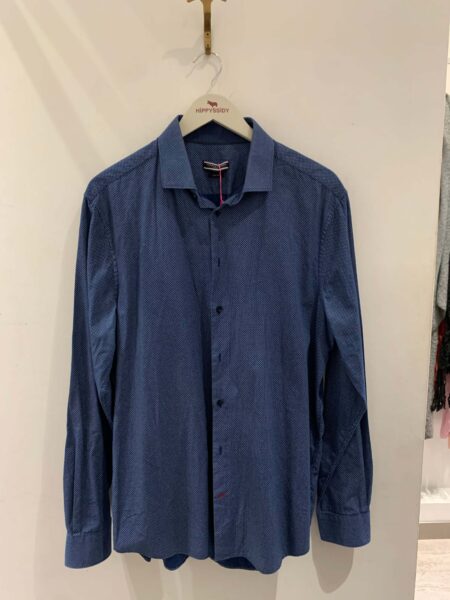 Camisa de puntitos blancos y marino Tommy Hilfiger talla 16