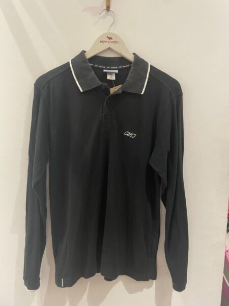 Polo negro manga larga Reebook talla M