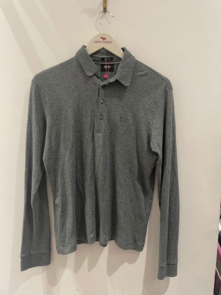 Polo gris manga larga Hugo Boss S