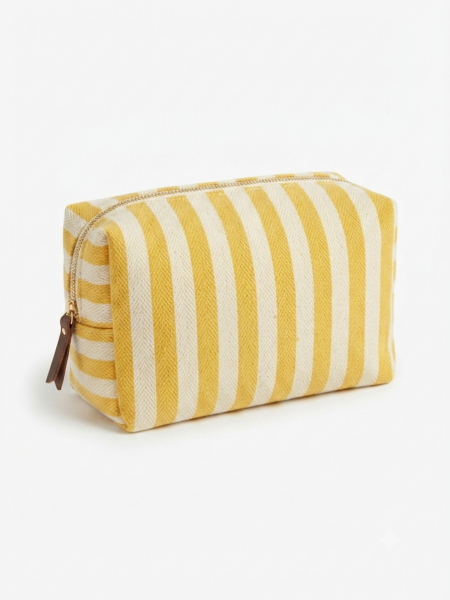 Neceser amarillo rayas