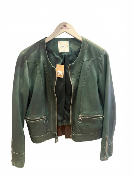 Chaqueta cuero verde