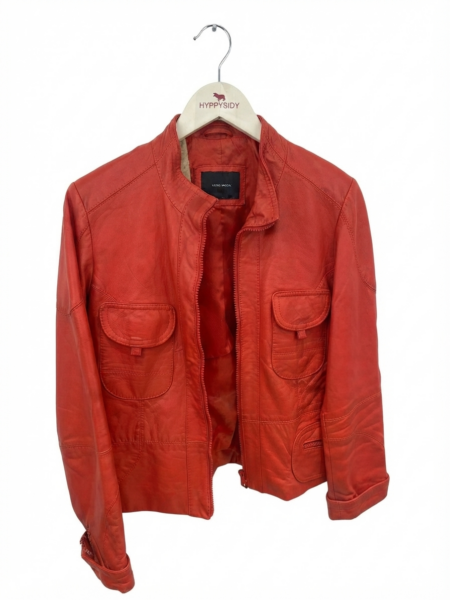 Chaqueta de cuero roja
