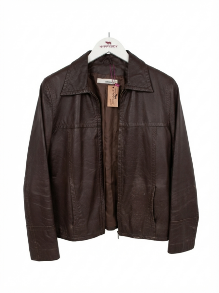 Chaqueta cuero marrón
