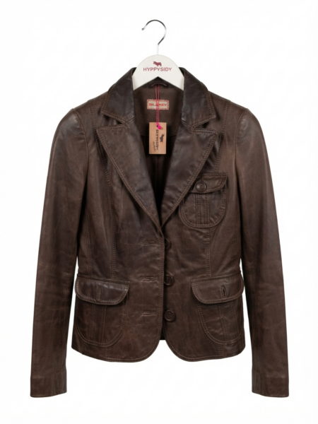 Chaqueta cuero marrón