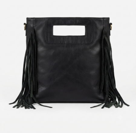 Bolso piel flecos